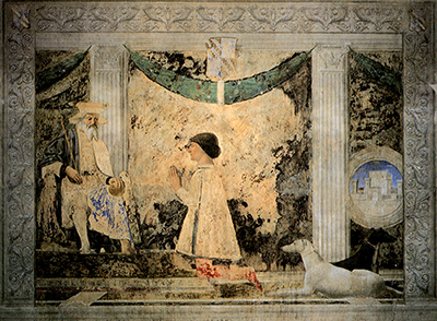 Sigismondo Pandolfo Malatesta Praying in Front of St Sigismund Piero della Francesca